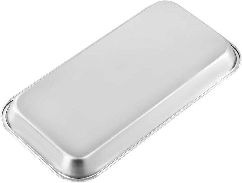 KOHAND 12 Pack 201 Stainless Steel Metal Tray, Metal Surgical Tray, Rectangular Silver Metal Trays for Lab Instrument, 8.8 x 4.6 x 0.79 Inch - Image 4